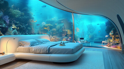 Beautiful underwater bedroom