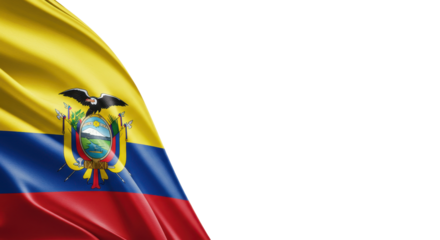 The flag of ecuador isolated on transparent background, png