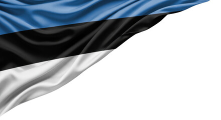 estonian flag billowing isolated on transparent background, png