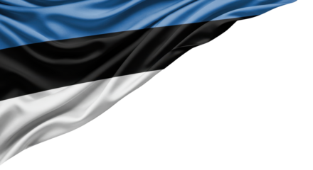 estonian flag billowing isolated on transparent background, png