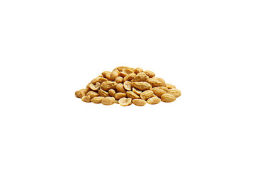 Pile of roasted peanuts isolated on white or transparent png