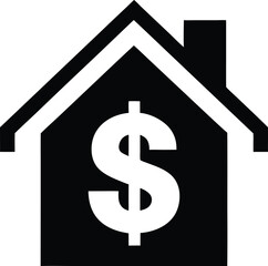 Home sell dollar sign pictogram icon. house, property, real estate sell