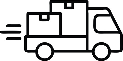 vector illustration of a moving delivery truck