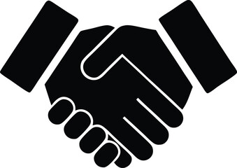 Obraz premium handshake icon. Represents agreement, unity, or business partnership in a simple vector format.