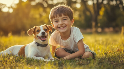 little boy and his dog