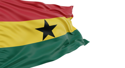 national flag of Ghana isolated on transparent background, png