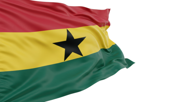 national flag of Ghana isolated on transparent background, png