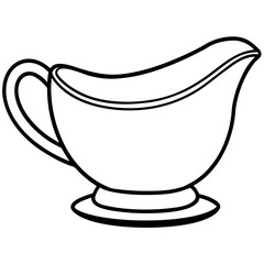 Minimal Gravy Boat Line Art