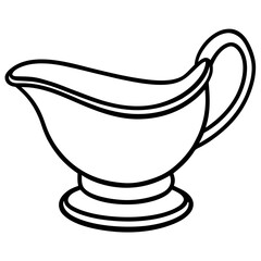 Minimal Gravy Boat Line Art