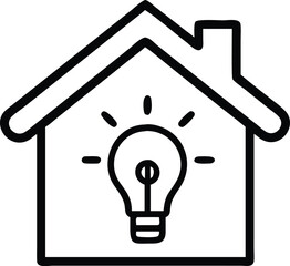 light bulb with house icon