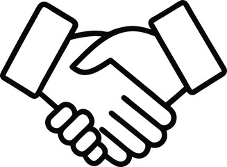 Obraz premium handshake icon. Represents agreement, unity, or business partnership in a simple vector format.