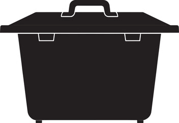 Food Container Silhouette in Black | Kitchen Storage Illustration Vector Format