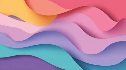 Colorful abstract waves of paper create a vibrant background with smooth gradients and flowing shapes