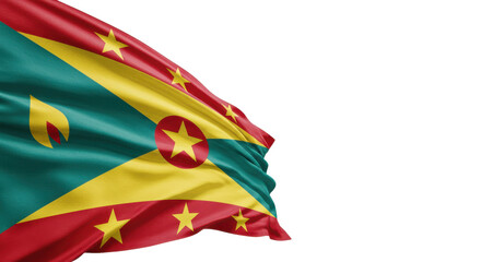 waving flag of Grenada isolated on transparent background, png