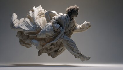 Fototapeta premium Sculptural figure in motion.