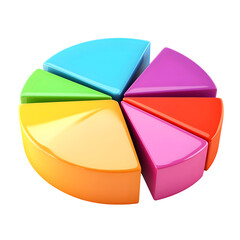 Obraz premium 3D pie chart icon in colorful s high quality commercial stock photo clean simple design detail background image clear visual high quality commercial stock photo clean simple design detail background i