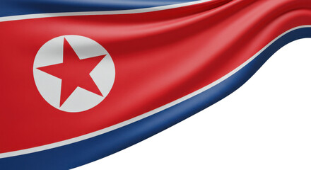 north korean flag  isolated on transparent background, png