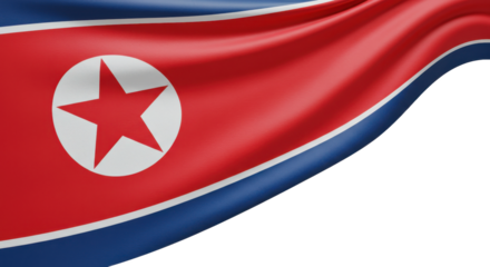 north korean flag  isolated on transparent background, png