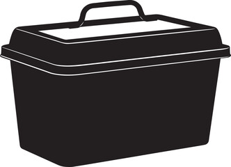 Food Container Silhouette in Black | Kitchen Storage Illustration Vector Format