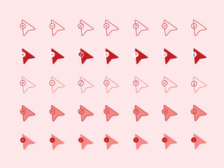 Cursor Icon Set &ndash; Minimal Pointer and Click Symbol Vector Design