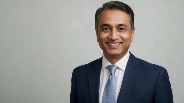 Mid-range portrait of a smiling man in a suit