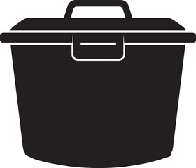 Food Container Silhouette in Black | Kitchen Storage Illustration Vector Format