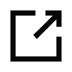 Simple black expand icon on a white background