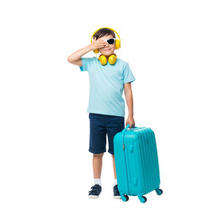 young man with suitcase