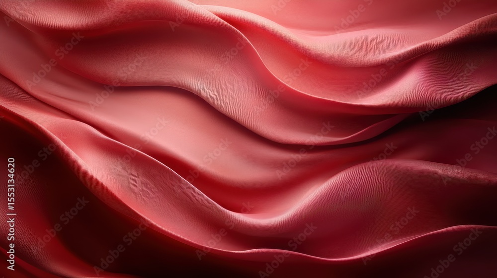 Poster an elegant close-up of soft pink fabric smoothly draped and layered, showcasing intricate waves and 