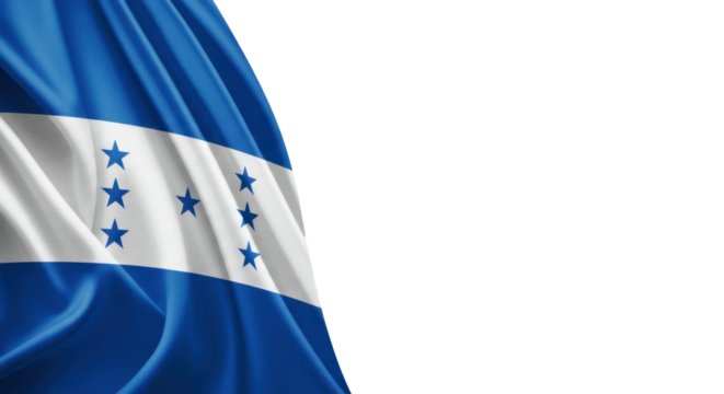 National flag of honduras draped and isolated on transparent background, png