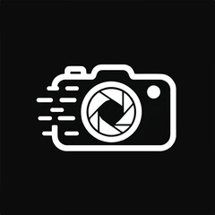 Dynamic Camera Icon with Motion Effect – Modern Vector Illustration