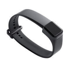 Sleek Black Fitness Tracker Modern Smartwatch Design Wearable Technology on transparent background