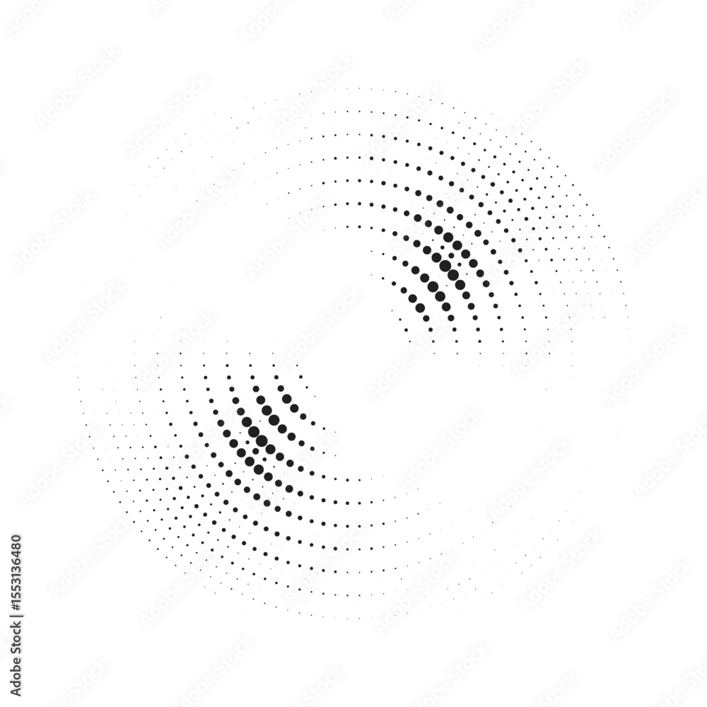 Poster Burst Halftone light effect. Glowing light burst. abstract grunge halftone dots background. Vector illustration.