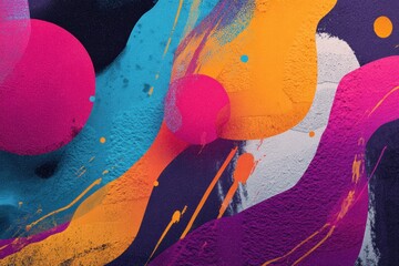 Vibrant Abstract Art with Colorful Shapes and Textures in a Dynamic Composition