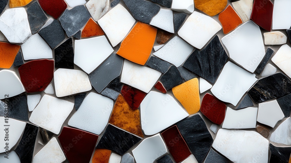 Aufkleber this abstract image features a rich mosaic of fragmented tiles in various colors and shapes, creativ
