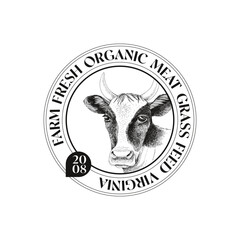 Farm fresh organic meat logo template