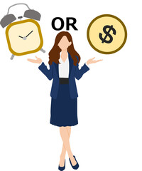 タイムパフォーマンスを気にするビジネスウーマン(タイパ・コスパ)