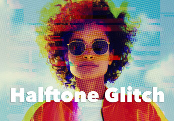 Halftone Glitch Photo Effect