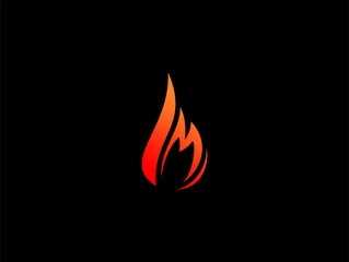 Abstract Letter M fire or Fire M logo concept vector icon