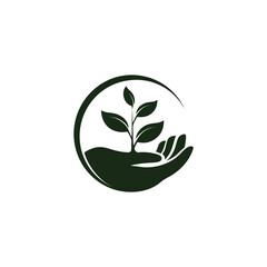 Obraz premium Growing plant vector logo featuring financial growth, wellness and health related branding 