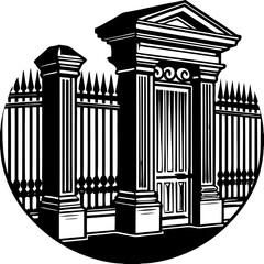 Fototapeta premium Ornate Gate Icon - Classical Entrance Design