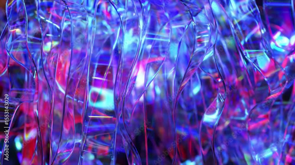 Poster vibrant neon shapes flowing and undulating, generating mesmerizing abstract visual landscape with dy