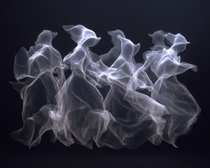 Fototapeta premium Abstract ethereal figures in motion.