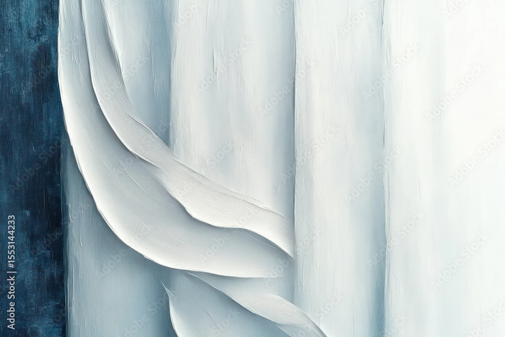 Aufkleber close-up texture of a white sculpted surface with flowing, curved layers creating soft shadows on a 