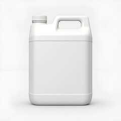 3D Blank Disposable Plastic Jerry Can Isolated on Transparent Background
