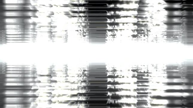 Bold and chaotic abstract motion of glitching light flashes, simulating a rapid data burst or interface scan on a clean white background.

