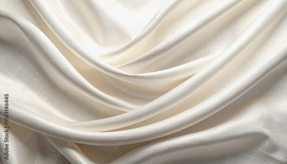 Poster close-up of airy linen fabric draping gently with soft natural light filtering through for a serene 