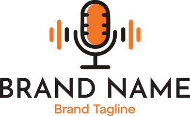 Podcast Microphone Logo Design for Audio Creators