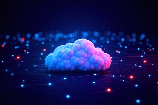 cloud computing concept on a dark background