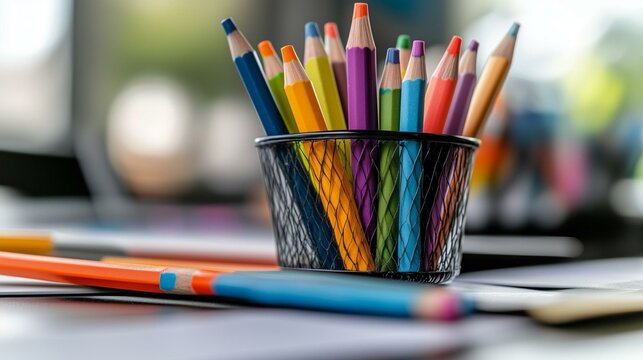 Creative coloring session classroom art supplies inviting environment close-up view inspiration for young artists